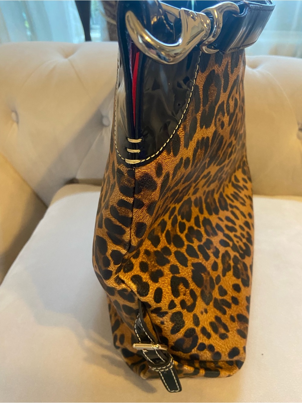 Dooney & Bourke Leopard Print Shoulder Bag in Brown and Black - Picture 10 of 10